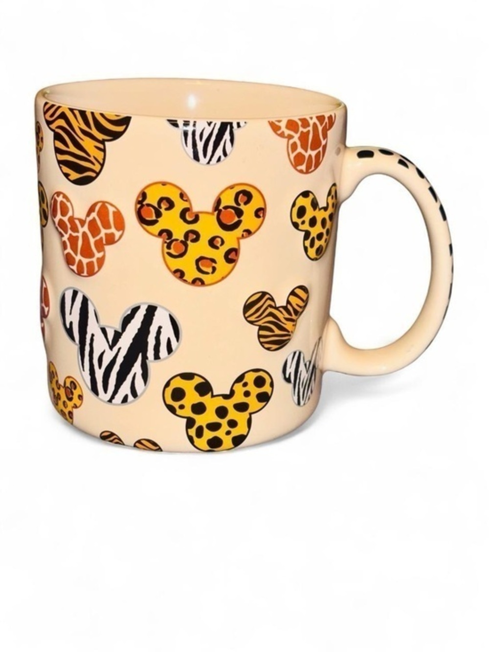 Walt Disney World Animal Kingdom Mickey Mouse Pattern Ceramic Mug Cup NWOT